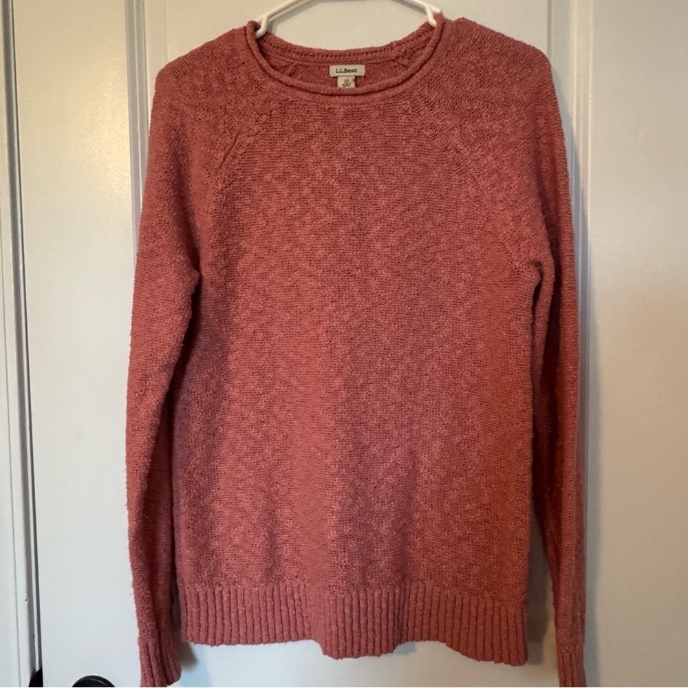 L.L. Bean Women's Rosy Pink Cotton Crewneck Sweater Size XS
